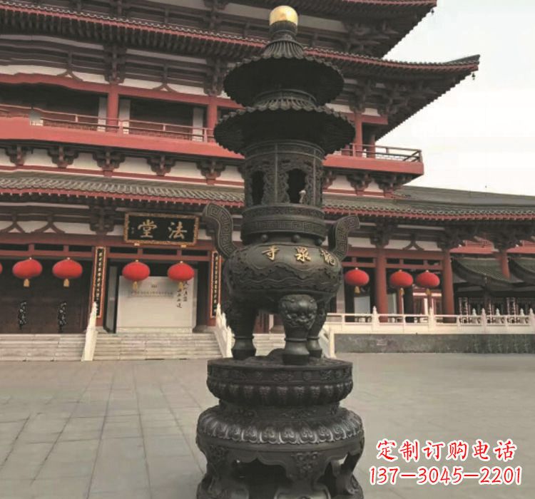 辽阳寺庙香炉铜雕222