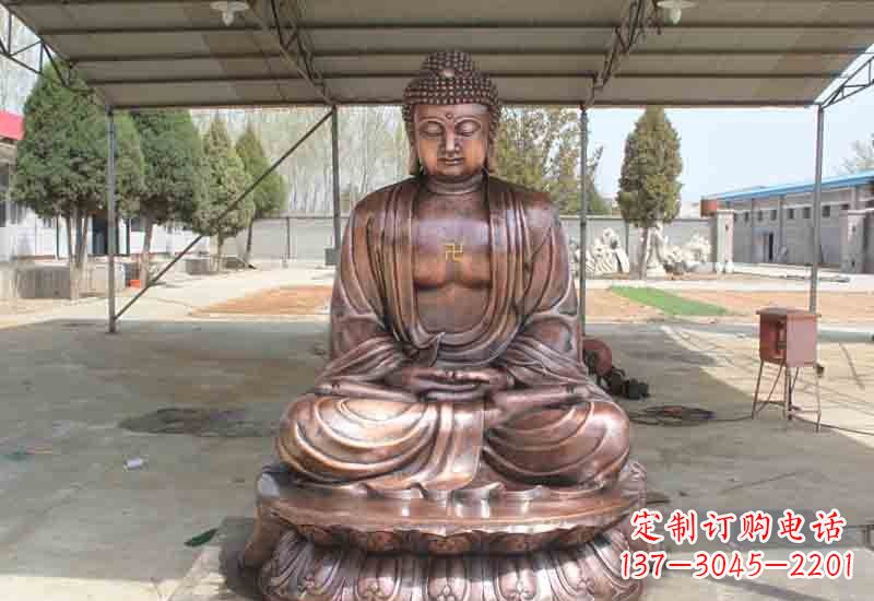 辽阳寺庙铸铜如来佛像雕塑