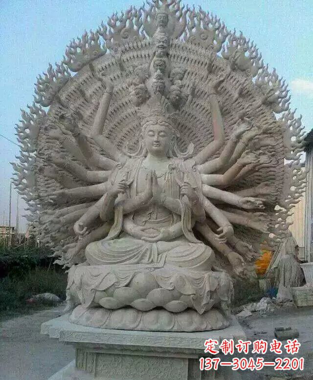 辽阳寺庙坐式千手观音石雕