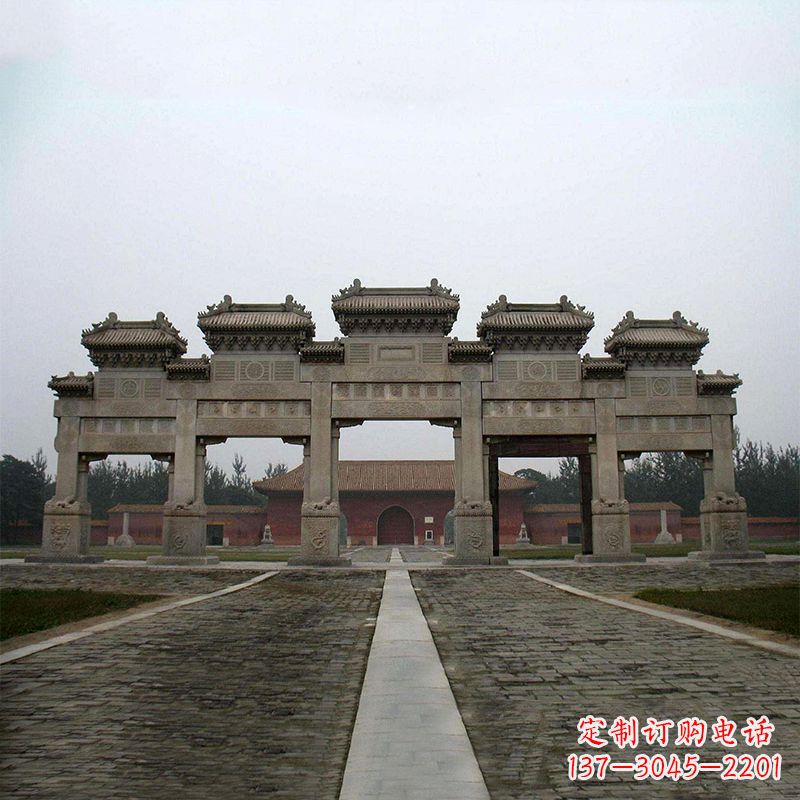 辽阳寺院五门石牌楼