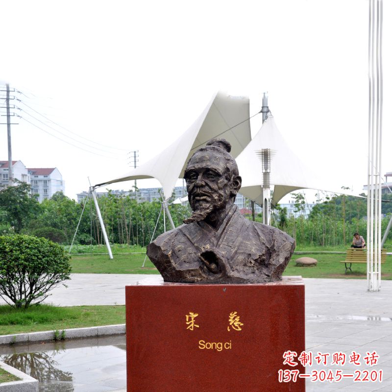 辽阳宋慈铸铜头像雕塑-古代十大名医园林广场人物雕塑