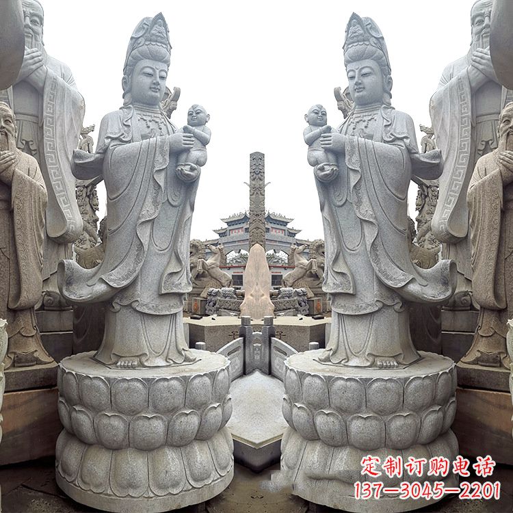 辽阳送子观音青石雕塑