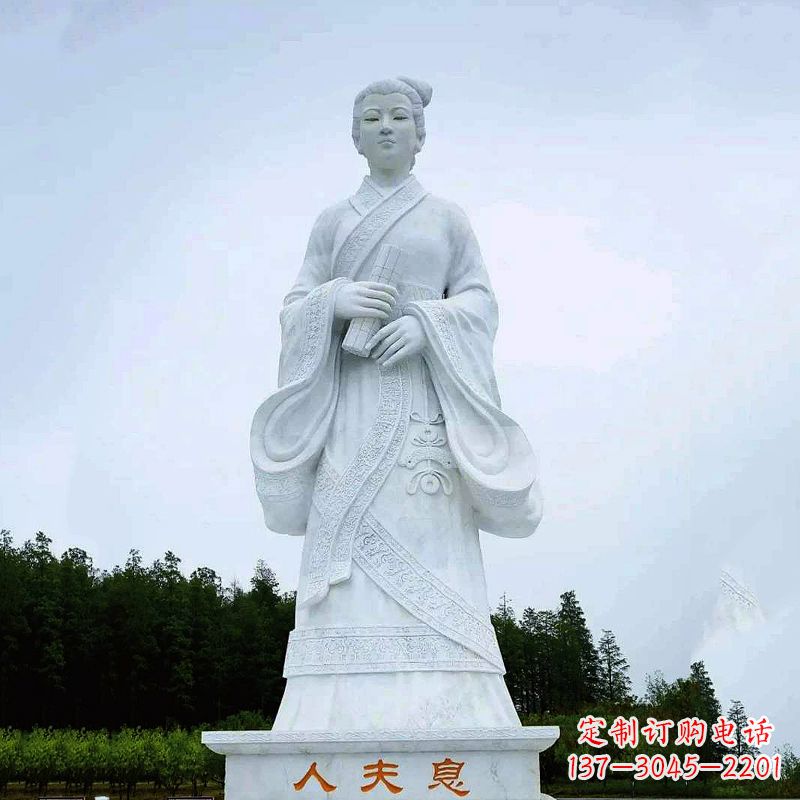 辽阳桃花夫人息妫汉白玉雕塑-景区园林历史名人古代著名美女雕像