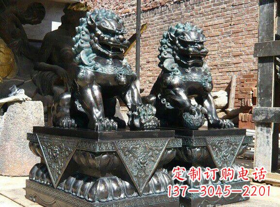 辽阳天安门狮子铜雕塑