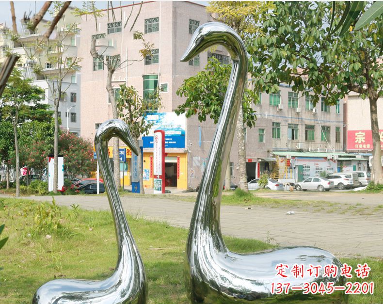 辽阳天鹅抽象不锈钢雕塑112