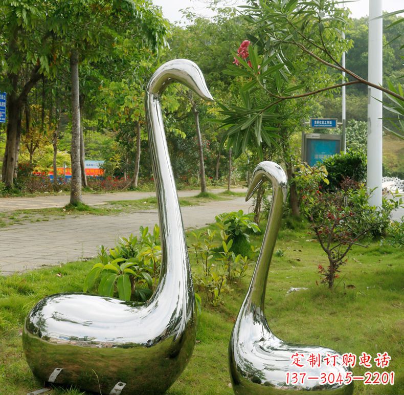 辽阳天鹅抽象不锈钢雕塑