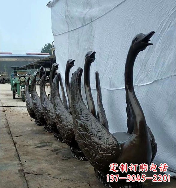 辽阳天鹅喷泉铜雕,园林喷泉水景流水组件