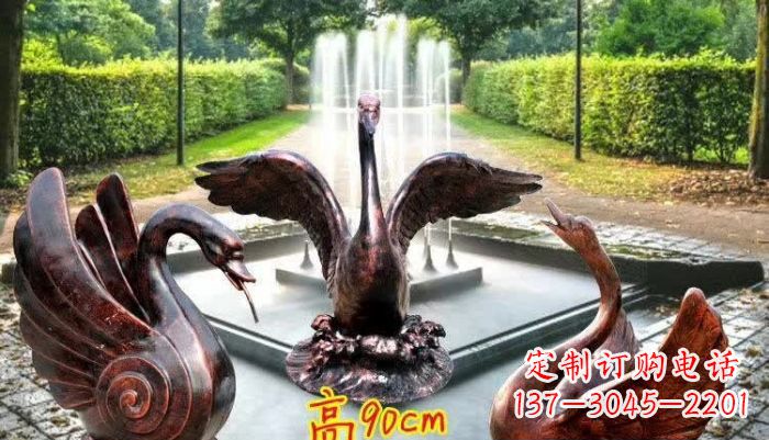 辽阳天鹅喷泉铜雕塑