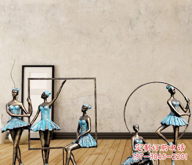 辽阳跳芭蕾舞的女孩和相框铜雕