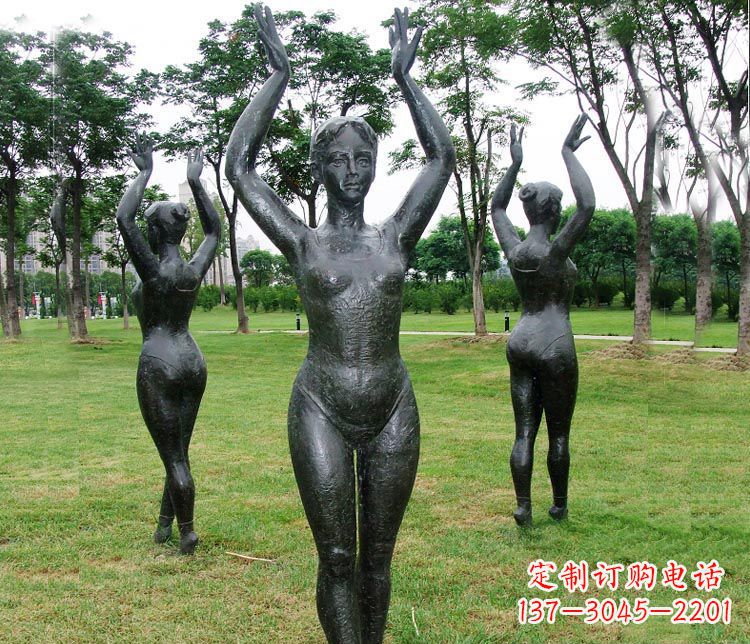 辽阳跳芭蕾舞的女孩铜雕