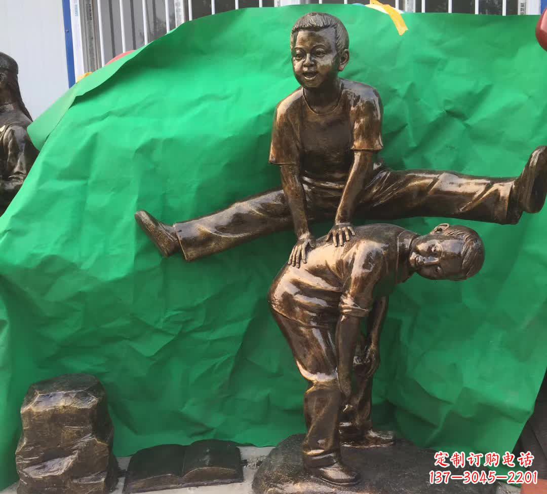 辽阳跳马儿童铜雕