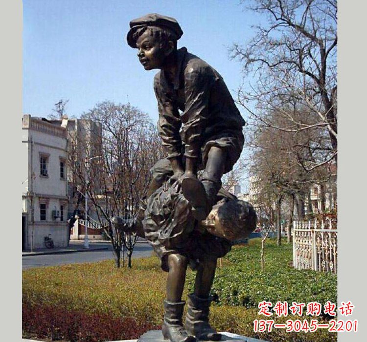 辽阳跳山羊人物铜雕