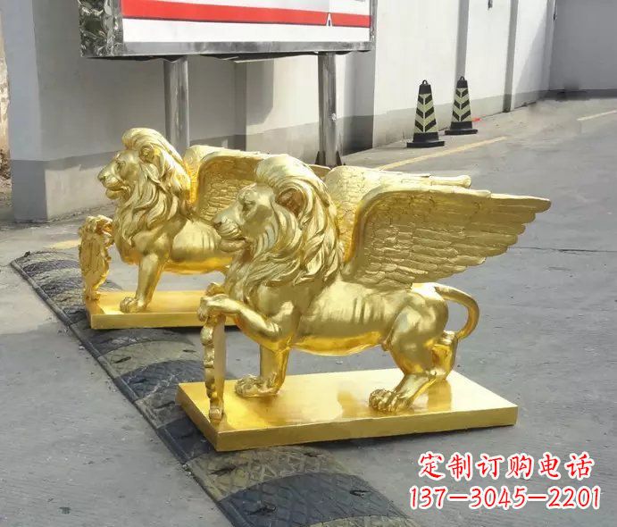 辽阳贴金圣马可飞狮铜雕
