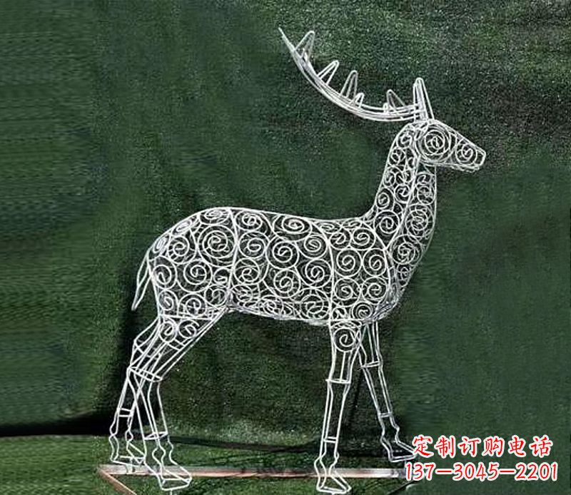 辽阳铁艺不锈钢镂空梅花鹿雕塑