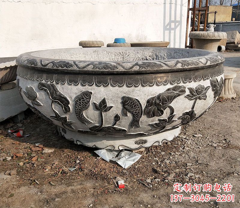 辽阳庭院水缸景观石雕
