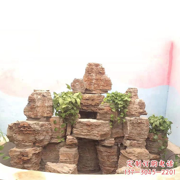 辽阳庭院园林假山鱼池