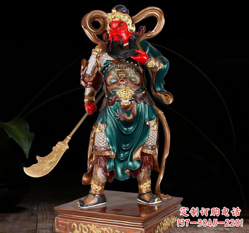 辽阳铜雕彩绘关公