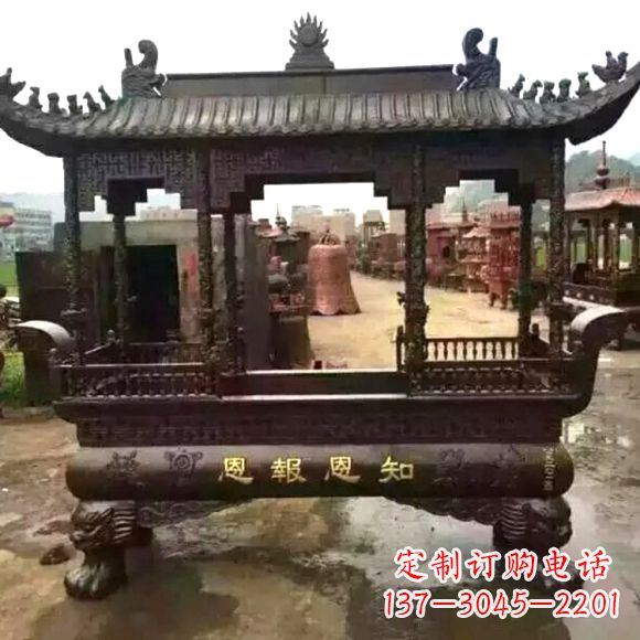 辽阳铜雕纯铜香炉