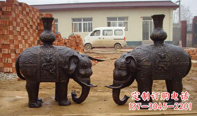 辽阳铜雕大象公园动物雕塑