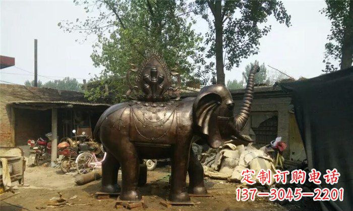 辽阳铜雕大象平安吉祥公园动物雕塑