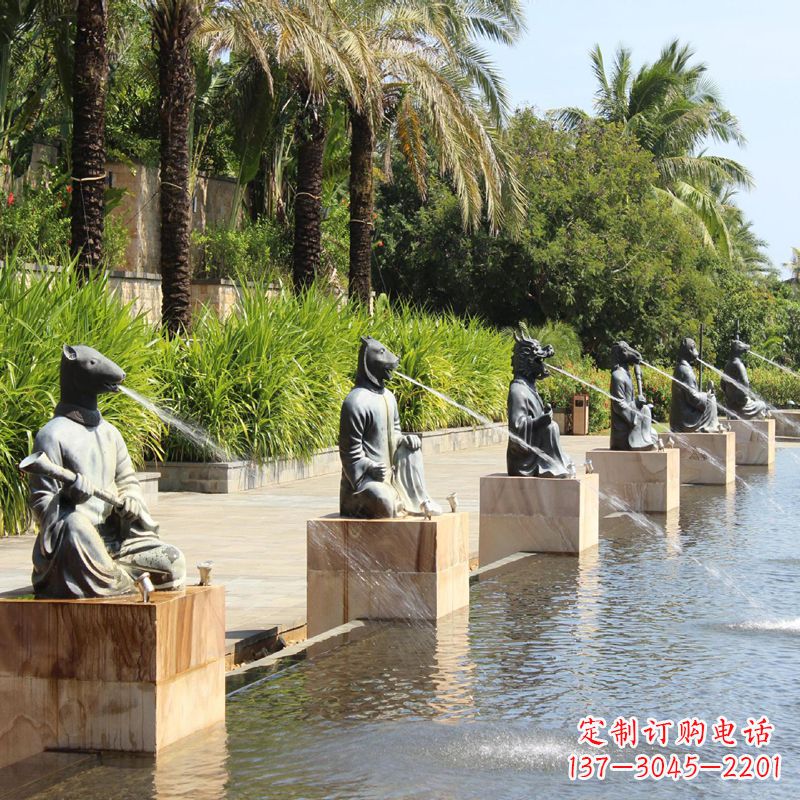 辽阳铜雕动物喷泉景观雕塑