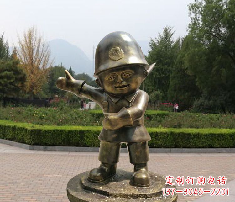 辽阳铜雕儿童交通警察