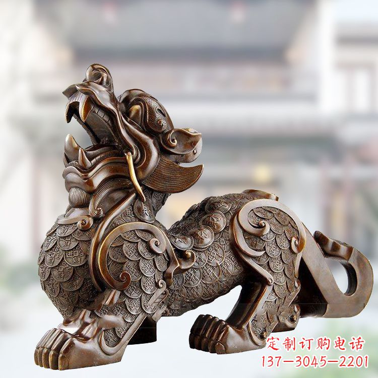 辽阳铜雕仿古辟邪貔貅