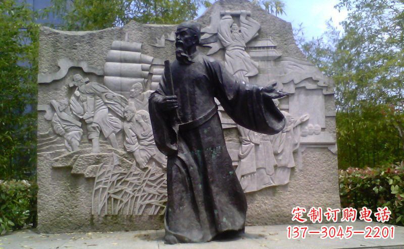 辽阳铜雕古代名人雕塑