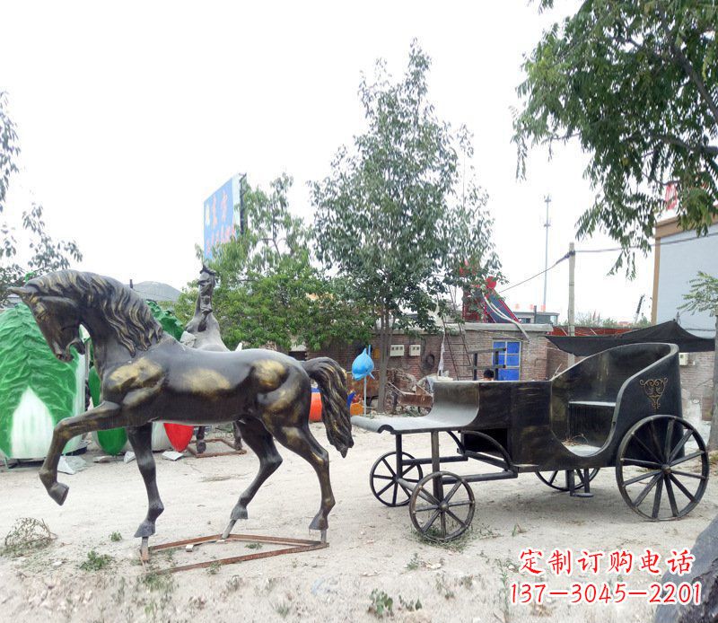 辽阳铜雕古代战马景观摆件