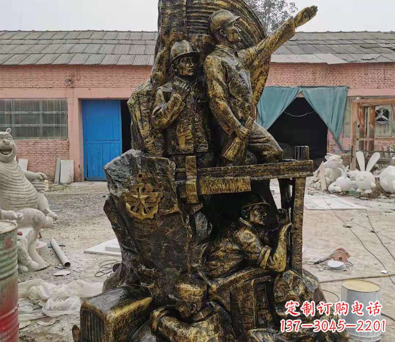 辽阳铜雕广场解放战士雕塑