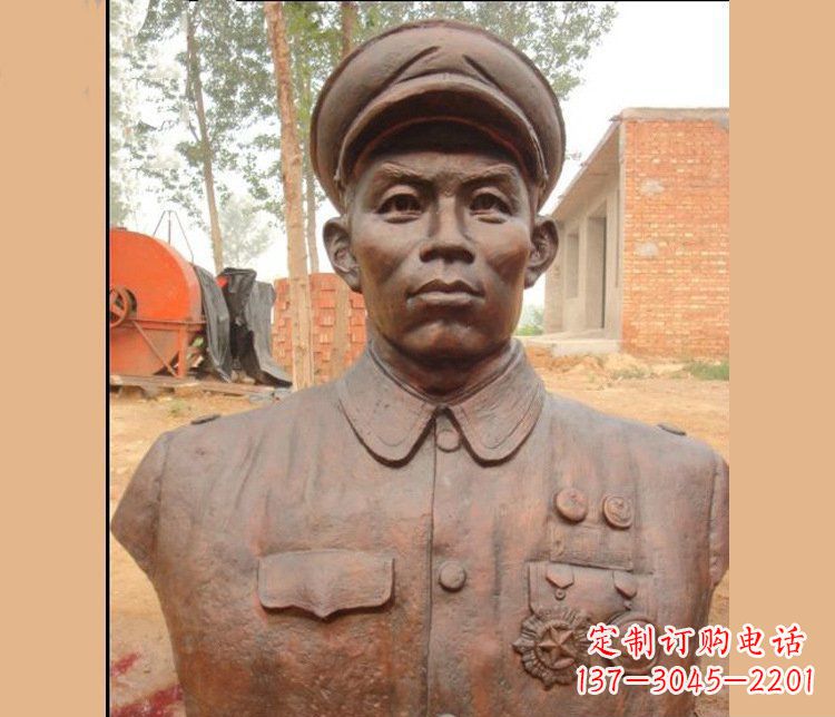 辽阳铜雕广场军人胸像雕塑