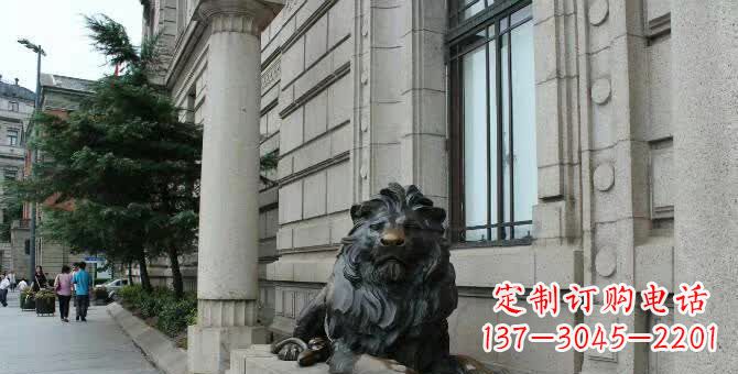 辽阳铜雕跪姿狮子
