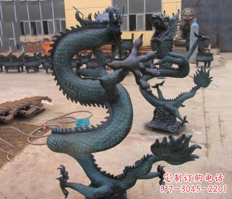 辽阳铜雕户外装饰神龙雕塑摆件