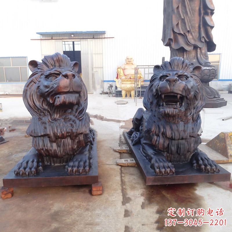 辽阳铜雕汇丰狮子雕塑