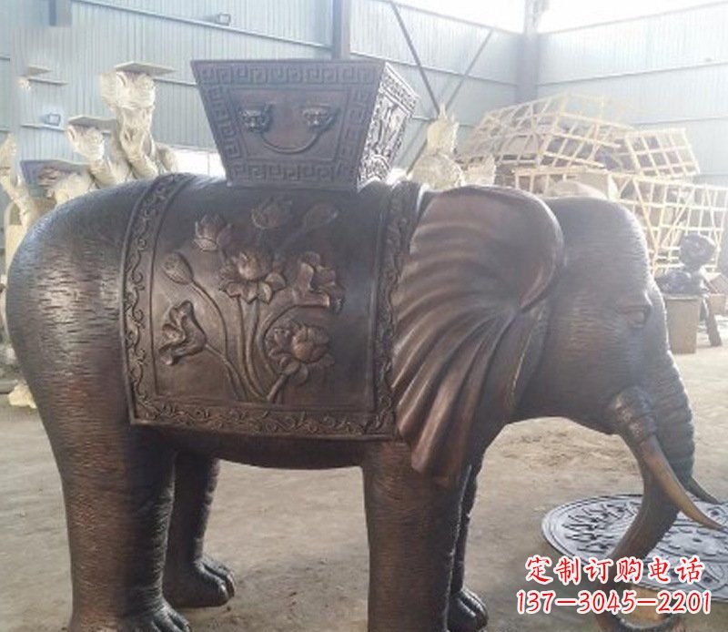辽阳铜雕吉祥大象园林动物摆件