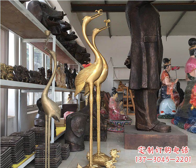 辽阳铜雕金属仙鹤动物雕塑