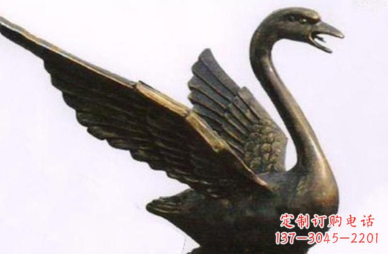 辽阳铜雕喷水天鹅公园动物雕塑
