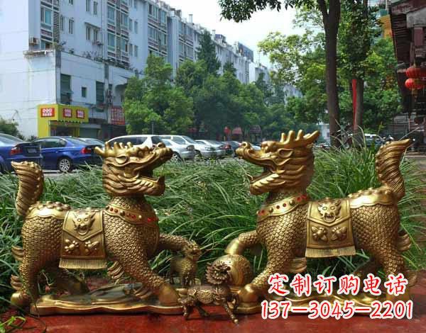 辽阳铜雕麒麟神兽