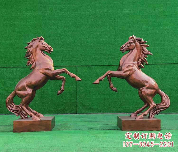 辽阳铜雕企业马到成功立马