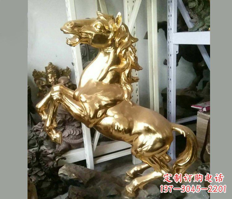 辽阳铜雕商场招财动物马雕塑 (2)