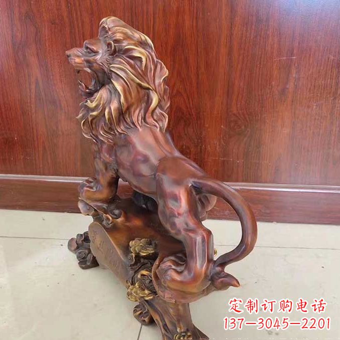 辽阳铜雕狮子动物雕塑摆件