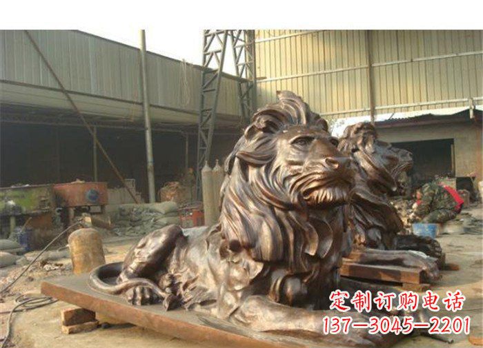 辽阳铜雕狮子公司门口雕塑
