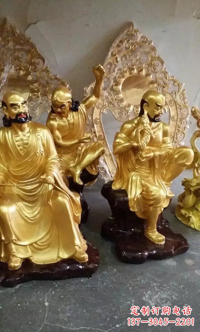 辽阳铜雕十八罗汉