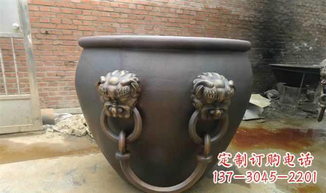 辽阳铜雕水缸寺庙景观雕塑_2