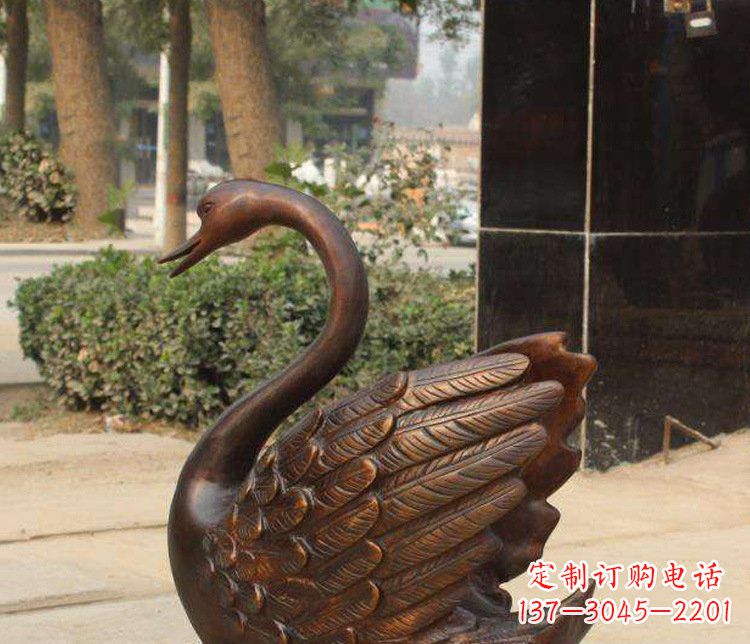 辽阳铜雕水景天鹅动物雕塑