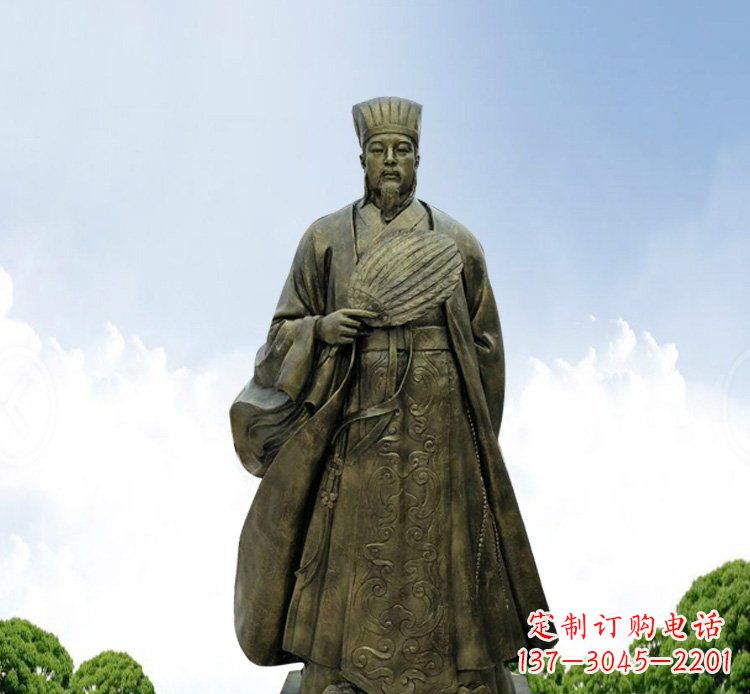 辽阳铜雕伟人诸葛亮古代历史人物