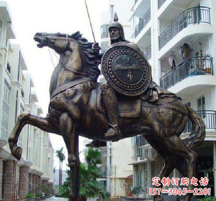 辽阳铜雕西方骑马的人物