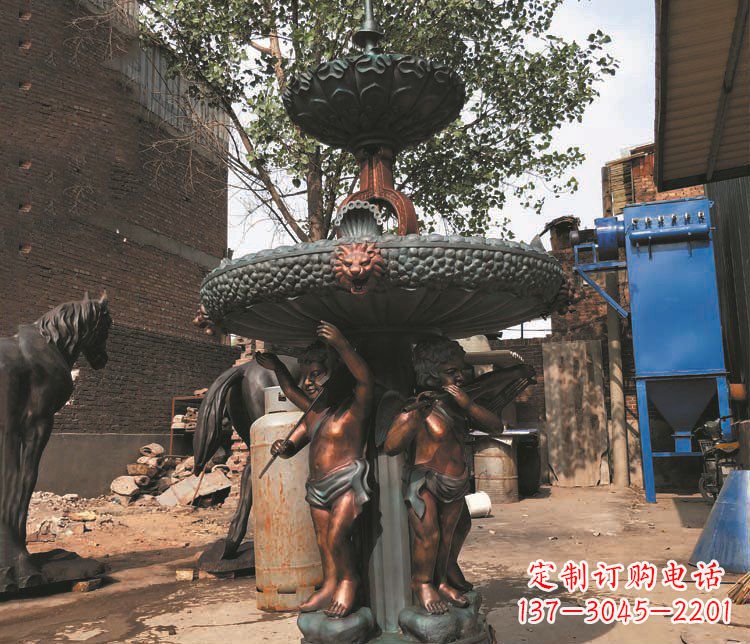 辽阳铜雕西方人物喷泉景观雕塑