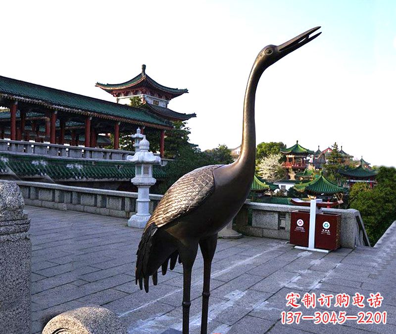 辽阳铜雕仙鹤雕塑