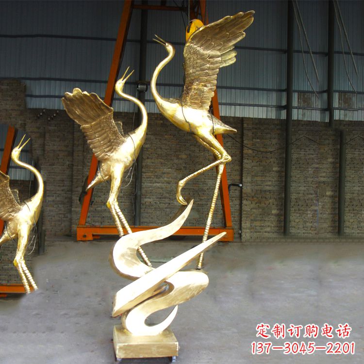 辽阳铜雕仙鹤景观雕塑